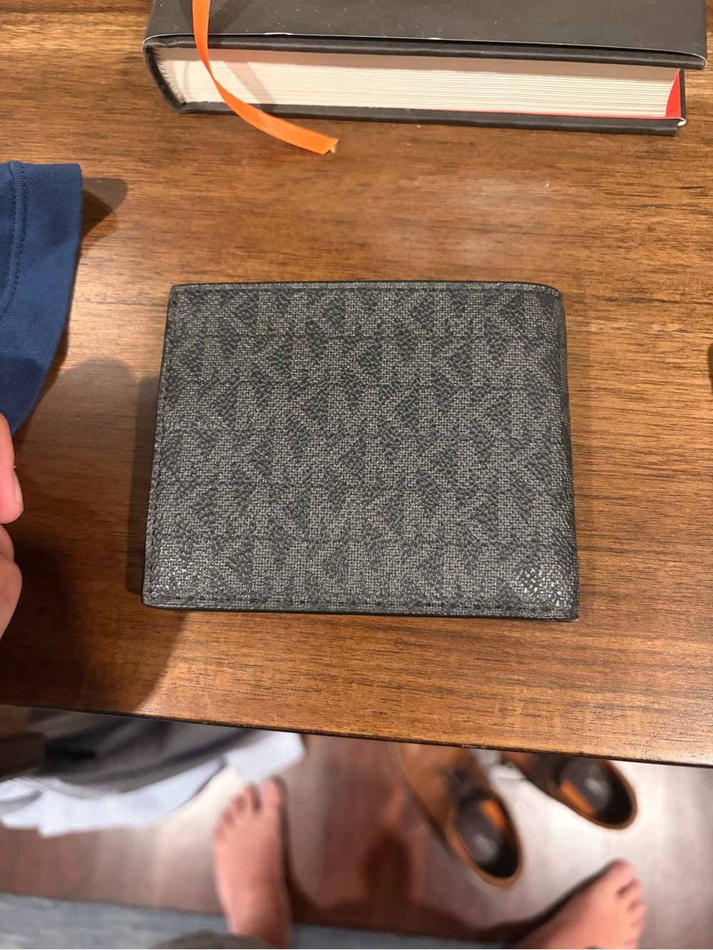 Michael Kors Black/Gray Signature Monogram Bifold Card & Key Holder